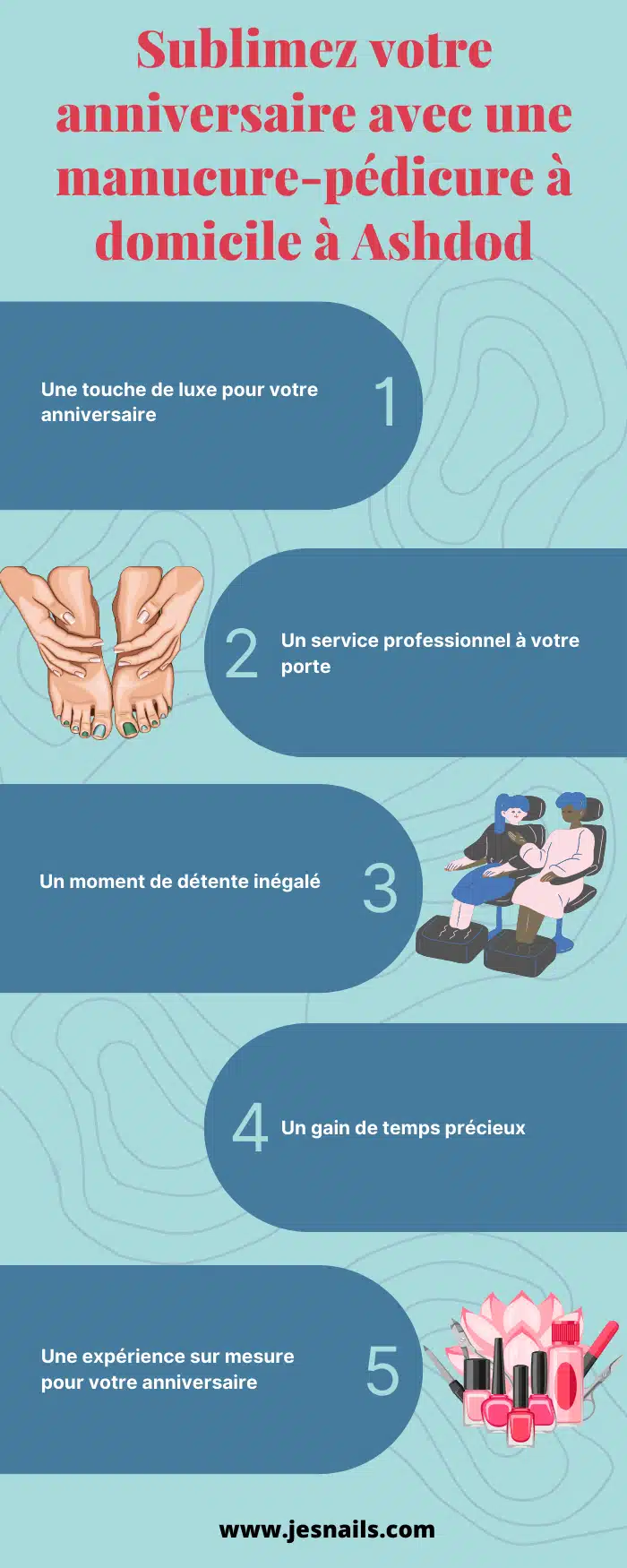 anniversaire avec une manucure-pédicure à domicile à Ashdod